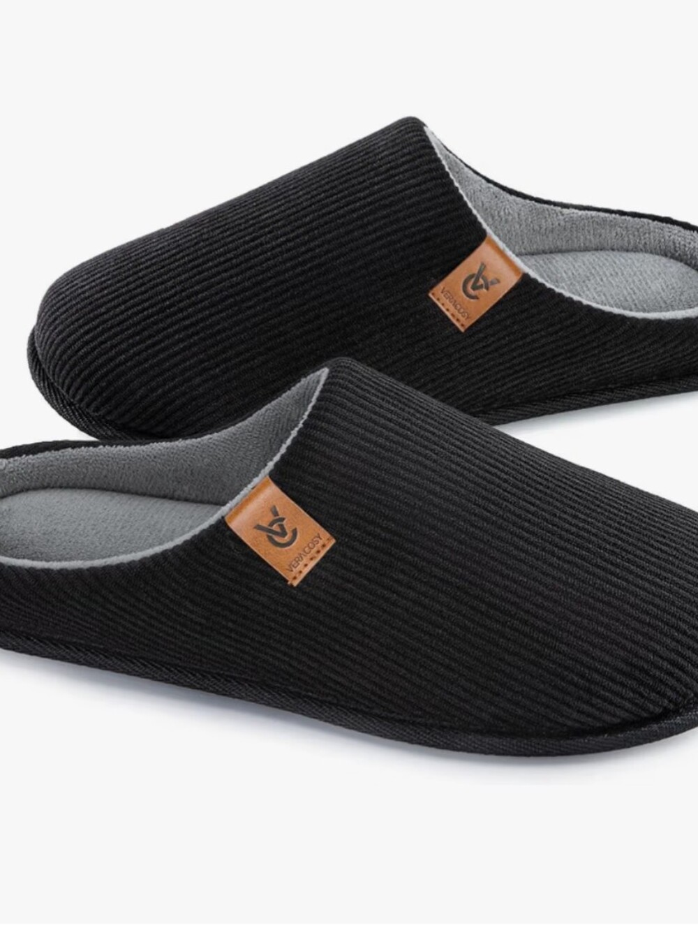 Men's Cozy Slip-on Slippers Corduroy Memory Foam House Shoes